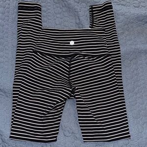 Black and White Striped Leggings